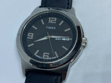 Load image into Gallery viewer, Timex Indiglo Men 50m Silver Black Analog Quartz Watch Hour~Day Date~New Battery
