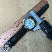 Load image into Gallery viewer, Q&amp;Q By Citizen Men 30m Gold Tone White Dial Analog Quartz Watch Hour~New Battery
