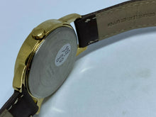 Load image into Gallery viewer, Timex Indiglo Men 30m Gold Tone Leather Analog Quartz Watch Hour~Date~New Batter
