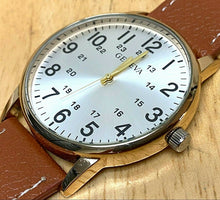 Load image into Gallery viewer, Vintage Geneva Men Gold Tone Military Dial Analog Quartz Watch Hours~New Battery
