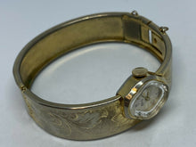 Load image into Gallery viewer, VTG GALA Lady Flower Engraved Cuff Bangle Swiss Hand-Wind Mechanical Watch Hours
