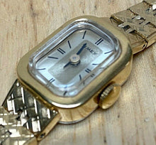 Load image into Gallery viewer, Nice Vintage Timex Lady Gold Tone Rectangle Hand-Wind Mechanical Watch Hours

