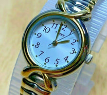 Load image into Gallery viewer, Timex Lady 30m Dual Tone Stretch Band Analog Quartz Watch Hours~New Battery
