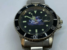 Load image into Gallery viewer, VTG Miller Men Submariner-Style Black Silver Analog Quartz Watch Hour~New Batter
