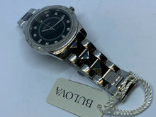 Load image into Gallery viewer, Unused Bulova 98P136 Men 8 Real Diamonds Silver Black Quartz Watch Hour~New Batt
