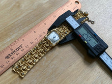 Load image into Gallery viewer, VTG ORIS Lady Gold Tone Large Crystals Square Hand-Wind Mechanical Watch Hours
