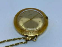 Load image into Gallery viewer, Vintage ADRA Lady Gold Tone Slim Hand-Wind Necklace Pendant Pocket Watch Hours
