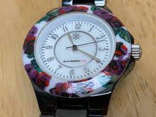 Load image into Gallery viewer, Isaac Mizrahi Lady 30m Ceramic Flower Bezel Analog Quartz Watch Hours~New Batter
