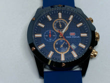 Load image into Gallery viewer, Mini Focus Mens 50m Blue Analog Quartz Chronograph Watch Hours~Date~New Battery
