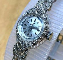 Load image into Gallery viewer, Stunning VTG Creation Lady Silver Swiss Cocktail Hand-Wind Mechanical Watch Hour
