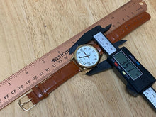 Load image into Gallery viewer, Timex Indiglo Men 30m Gold Tone Leather Analog Quartz Watch Hour~Date~New Batter
