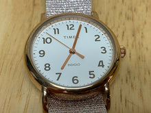 Load image into Gallery viewer, Unused Timex Indiglo Mens 30m Rose Gold Analog Quartz Watch Hours~New Battery
