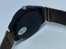 Load image into Gallery viewer, Luno Mens Dark Brown Solid Wood Leather Analog Quartz Watch Hours~New Battery
