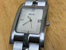 Load image into Gallery viewer, Relic Mens 30m Silver Steel Rectangle Analog Quartz Watch Hours~Date~New Battery
