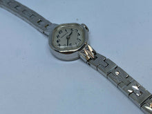 Load image into Gallery viewer, VTG Caravelle Bulova Lady Silver Diamond-Shape Hand-Wind Mechanical Watch Hours
