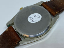 Load image into Gallery viewer, Vintage LT Men Dual Tone Fluted Bezel Leather Analog Quartz Watch Hours~New Batt
