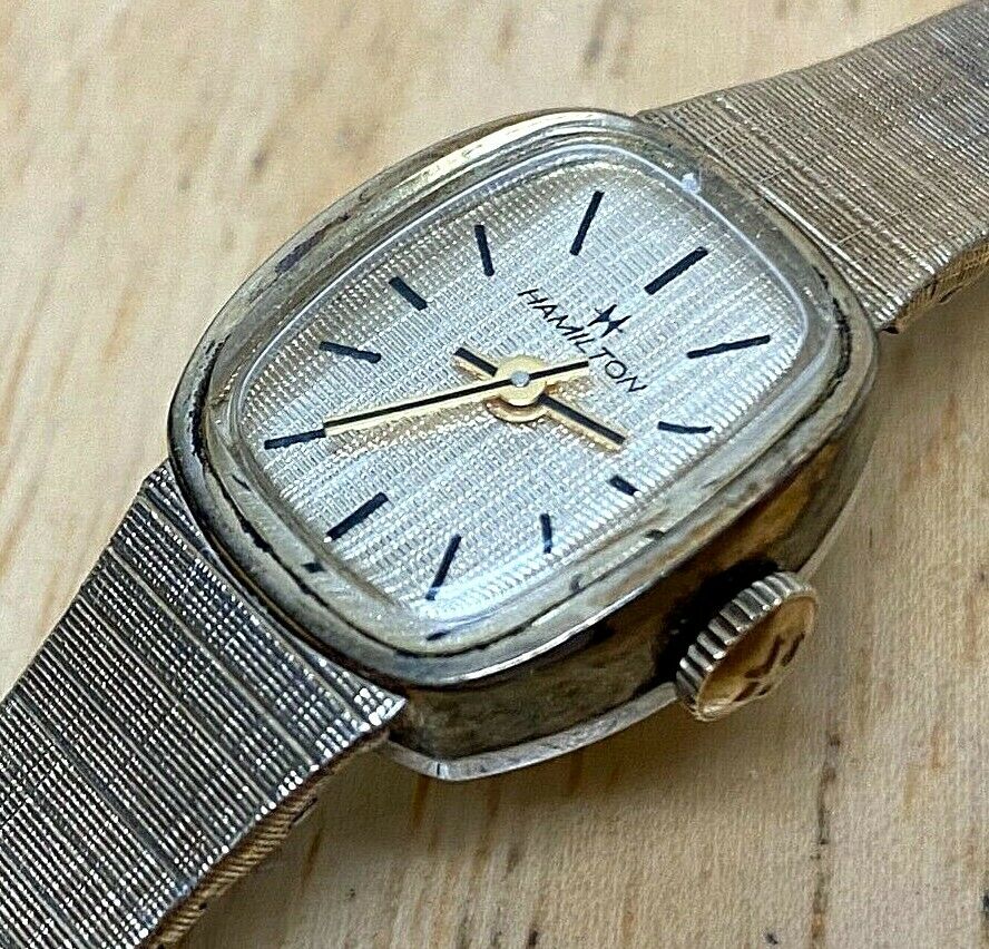 Vintage Hamilton Lady 10k RGP Gold Filled Band Hand-Wind Mechanical Watch Hours