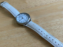 Load image into Gallery viewer, Timex Indiglo Men 30m Silver White Leather Analog Quartz Watch Hours~New Battery
