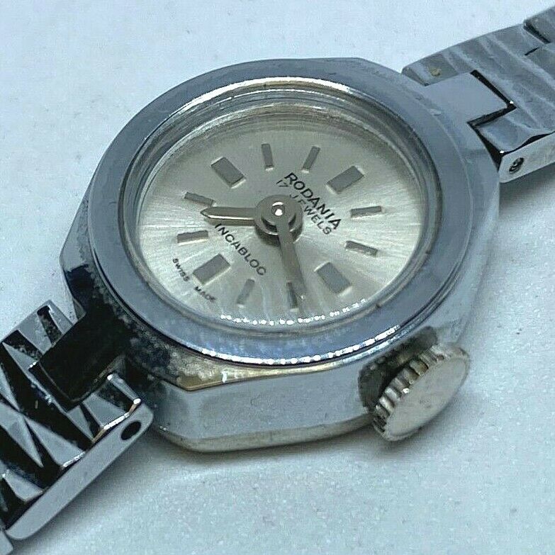 Nice VTG Rodania Lady 17 Jewels Silver Swiss Hand-Winding Mechanical Watch Hours