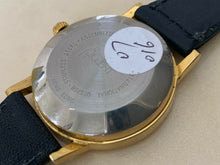 Load image into Gallery viewer, Vintage Acent Mens Classic Gold-Black Leather Hand Wind Mechanical Watch Hours
