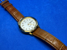 Load image into Gallery viewer, Timex Indiglo Mens 30m Gold-White Analog Quartz Watch Hours~Day Date~New Battery
