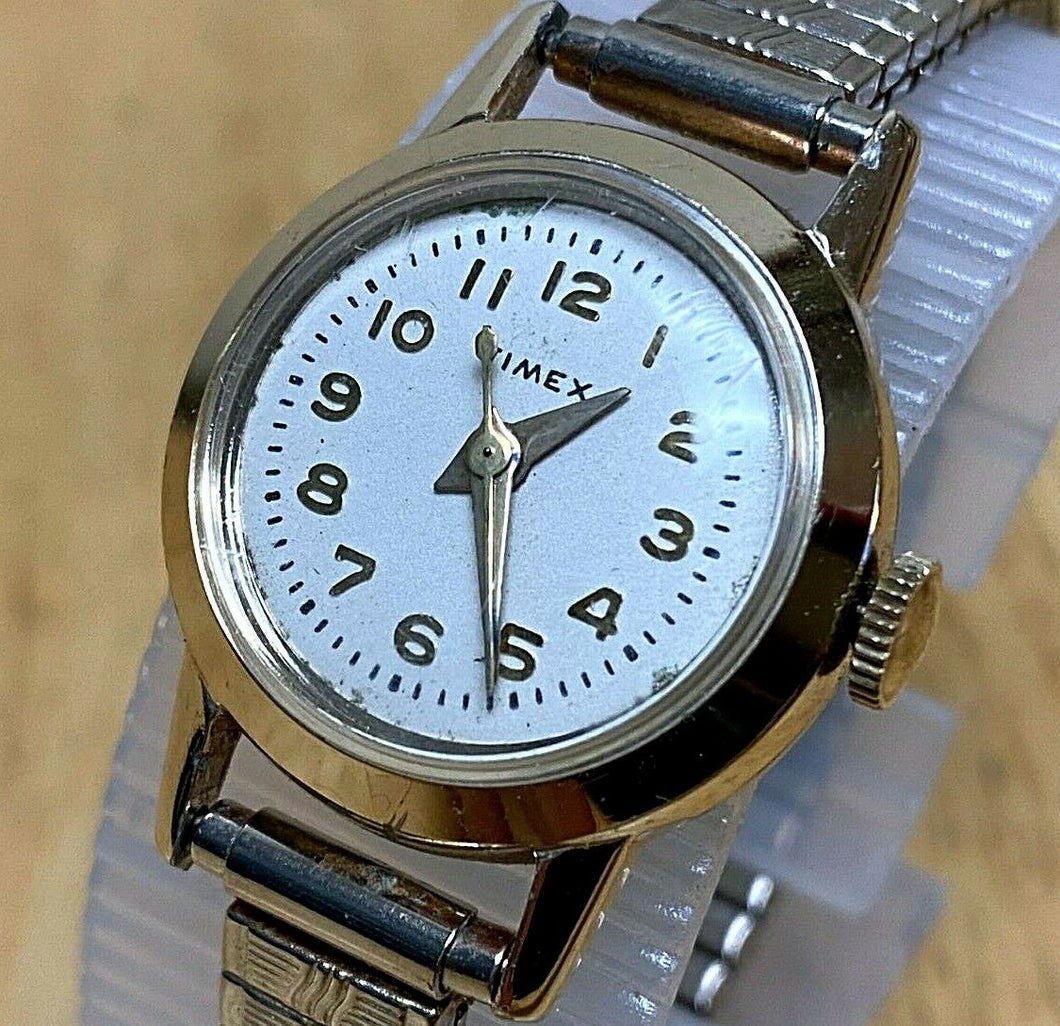 Nice Early Vintage Timex Lady Gold Tone Stretch Hand-Wind Mechanical Watch Hours