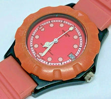 Load image into Gallery viewer, Vintage Gruen 50m Moving Bezel Pink Black Analog Quartz Watch Hour~Date~New Batt
