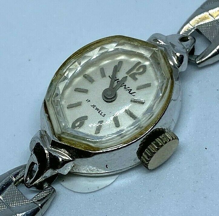 Vintage Signal Lady 17 jewels Silver Cocktail Hand-Wind Mechanical Watch Hours