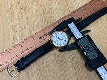 Load image into Gallery viewer, Timex Indiglo Men 30m Gold-White Leather Analog Quartz Watch Hours~Date~New Batt
