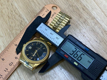 Load image into Gallery viewer, Waltham Mens 30m Gold Tone Black Dial Analog Quartz Watch Hours~Date~New Battery
