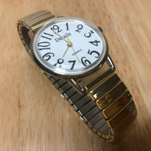Load image into Gallery viewer, Vintage Details Men Lady Rounded Gold Stretch Analog Quartz Watch Hours~New Batt
