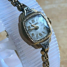 Load image into Gallery viewer, VTG Bulova 23 Lady 10k RGP GF 2 Real Diamonds Hand-Wind Mechanical Watch Hours
