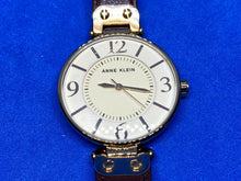 Load image into Gallery viewer, Anne Klein 10/9168 Lady Gold Tone Leather Analog Quartz Watch Hours~New Battery
