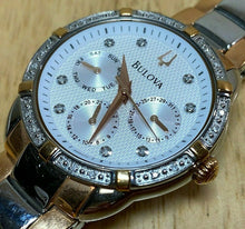 Load image into Gallery viewer, Bulova 98R177 Lady 24 Real Diamonds Dual Tone Analog Quartz Watch Hours~New Batt
