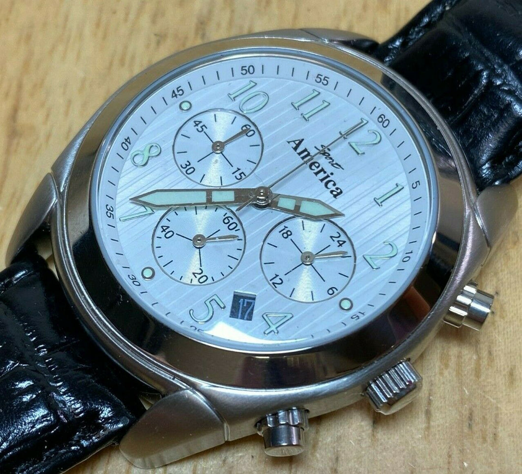 Unused Sport America Men Lady Analog Quartz Chronograph Watch Hour~Date~New Batt