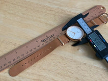 Load image into Gallery viewer, Timex Indiglo Men 30m Rose Gold White Leather Analog Quartz Watch Hours~New Batt
