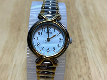 Load image into Gallery viewer, Timex Lady 30m Dual Tone Stretch Band Analog Quartz Watch Hours~New Battery
