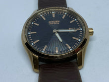 Load image into Gallery viewer, Citizen Eco-Drive J166 Men Gold Tone Steel Leather Analog Quartz Watch Hour~Date
