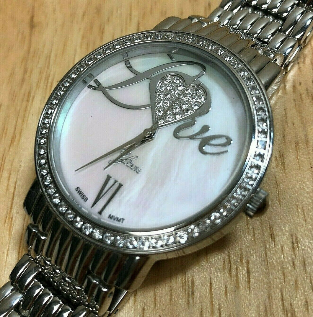 Unused Yours By Loren Love Men Lady Rhinestone Analog Quartz Watch Hour~New Batt