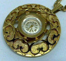 Load image into Gallery viewer, VTG Andre Bouchard Lady Gold Tone Hand-Wind Necklace Pendant Pocket Watch Hours
