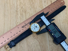 Load image into Gallery viewer, Vintage Pulsar Men Gold Tone Triple Date Moon Phase Quartz Watch Hour~New Batter
