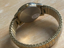 Load image into Gallery viewer, Timex Indiglo Mens 30m Gold-White Stretch Analog Quartz Watch Hours~New Battery
