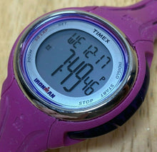 Load image into Gallery viewer, Timex Ironman Indiglo Lady Purple Oval Digital Alarm Chrono Watch Hours~New Batt
