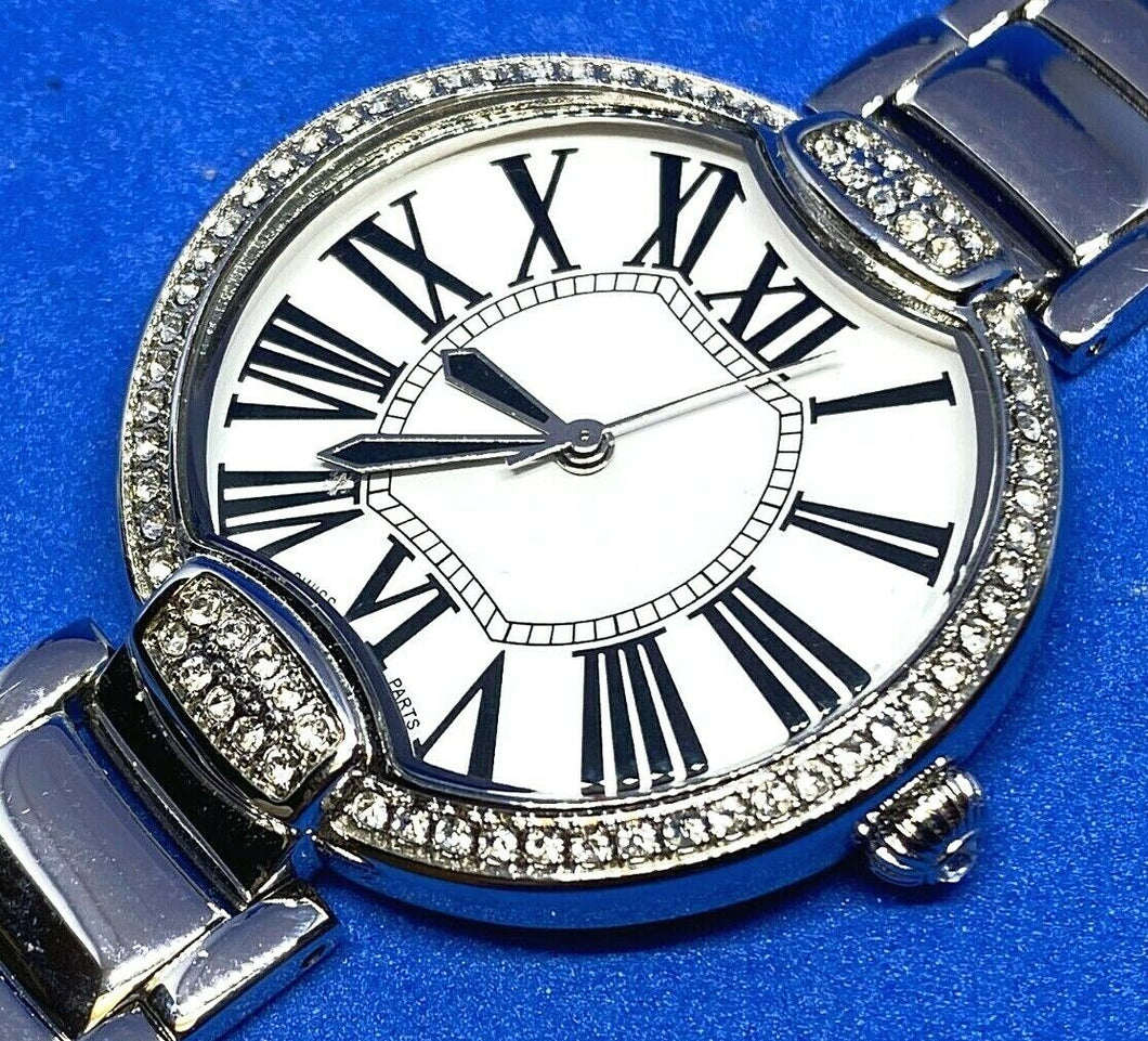 Unused Bronzo Italia Lady Silver Swiss Parts Analog Quartz Watch Hour~New Batter