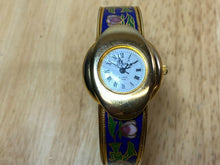 Load image into Gallery viewer, Vivani Lady Enamel Art Deco Gold Cuff Bangle Analog Quartz Watch Hour~New Batter
