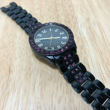 Load image into Gallery viewer, Gruen Men Lady Black Japan Movt Rhinestone Analog Quartz Watch Hour~New Battery
