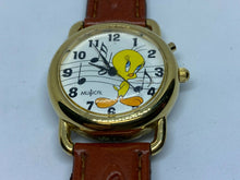 Load image into Gallery viewer, VTG Gluck Tweety Bird Lady Gold Tone Analog Quartz Musical Watch Hour~New Batter
