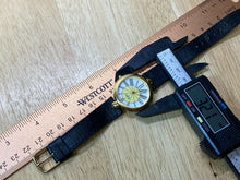 Load image into Gallery viewer, Vintage Eastman Gold Tone Leather Roman Thin Analog Quartz Watch Hour~New Batter
