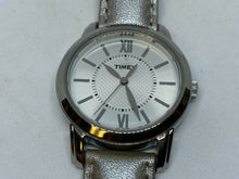 Load image into Gallery viewer, Timex Men Lady 30m Silver Leather Band Analog Quartz Watch Hours~New Battery
