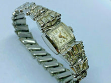 Load image into Gallery viewer, VTG Cromwell Swiss Lady Stretch Silver Crystals Hand-Wind Mechanical Watch Hours
